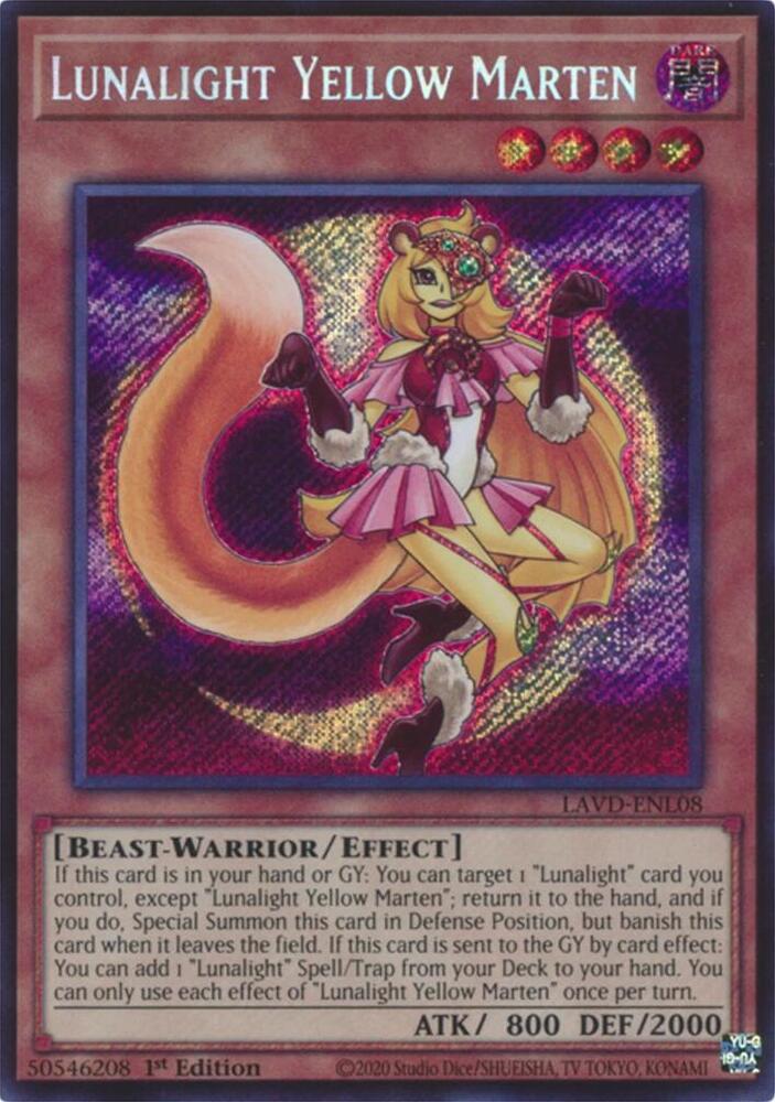 Lunalight Yellow Marten (Secret Rare) LAVD-ENL08 card from Legendary Arc-V Decks