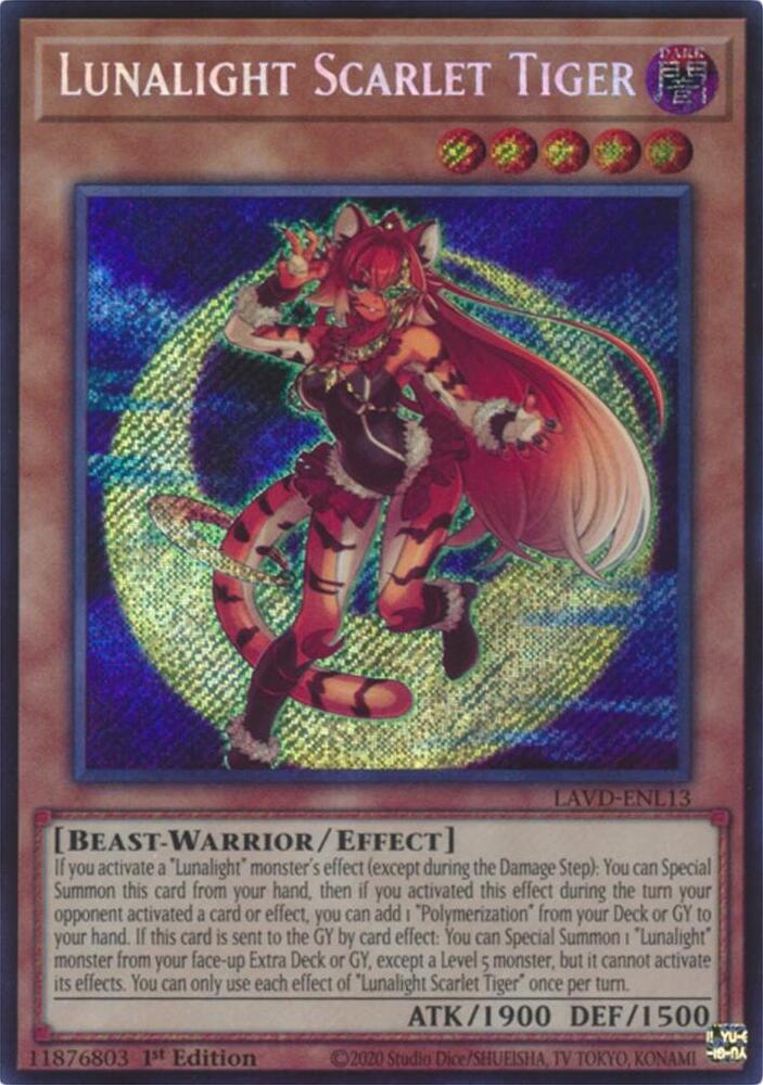 Lunalight Scarlet Tiger (Secret Rare) LAVD-ENL13 card from Legendary Arc-V Decks