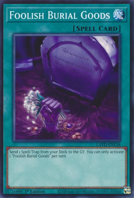 Foolish Burial Goods LAVD-ENL18 card from Legendary Arc-V Decks