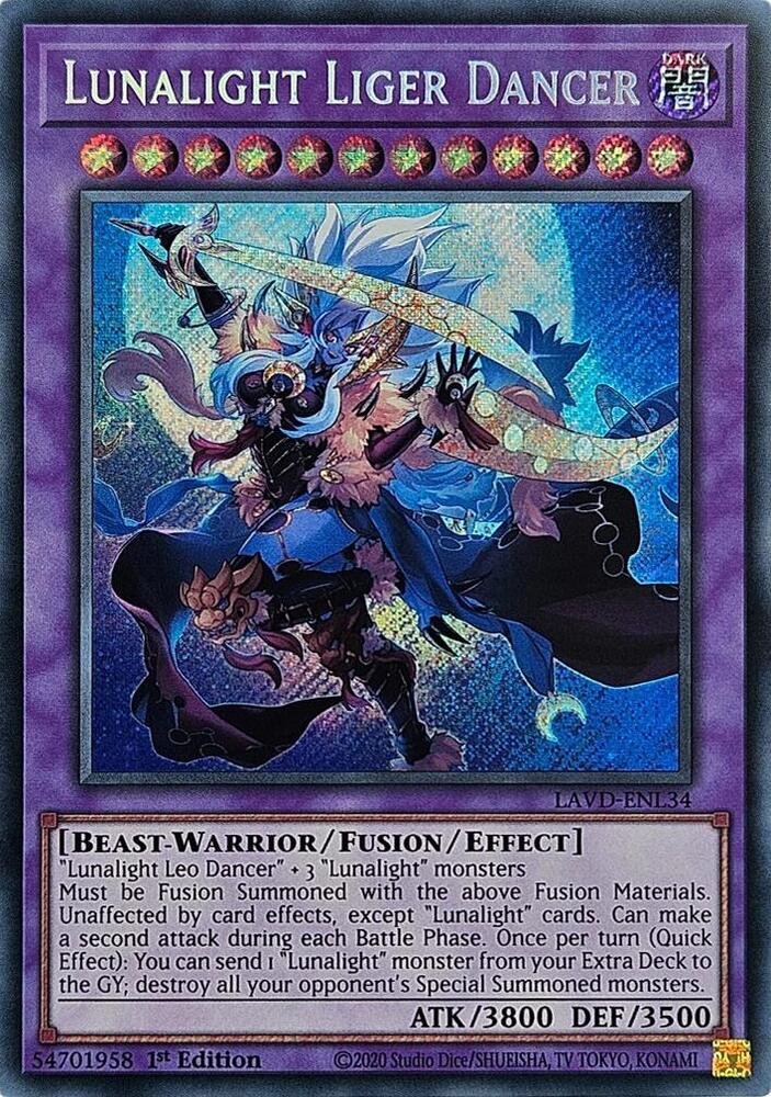 Lunalight Liger Dancer (Secret Rare) LAVD-ENL34 card from Legendary Arc-V Decks