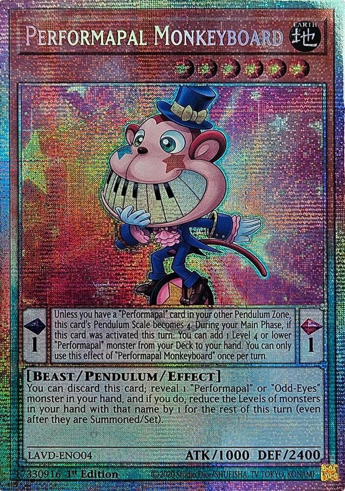 Performapal Monkeyboard (Starlight Rare) LAVD-ENO04 card from Legendary Arc-V Decks