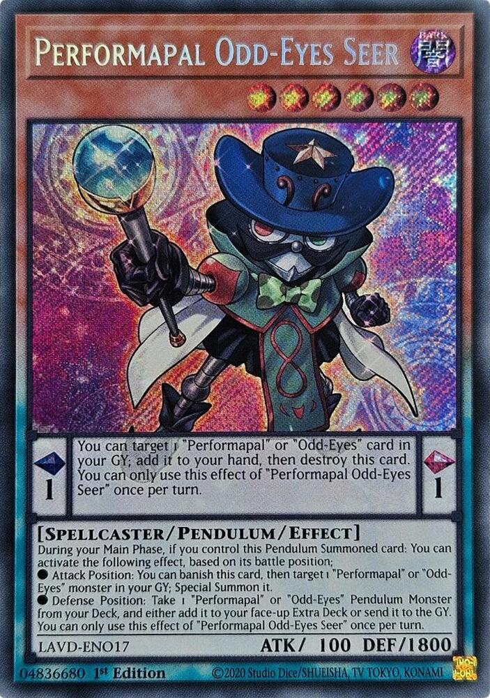 Performapal Odd-Eyes Seer (Secret Rare) LAVD-ENO17 card from Legendary Arc-V Decks