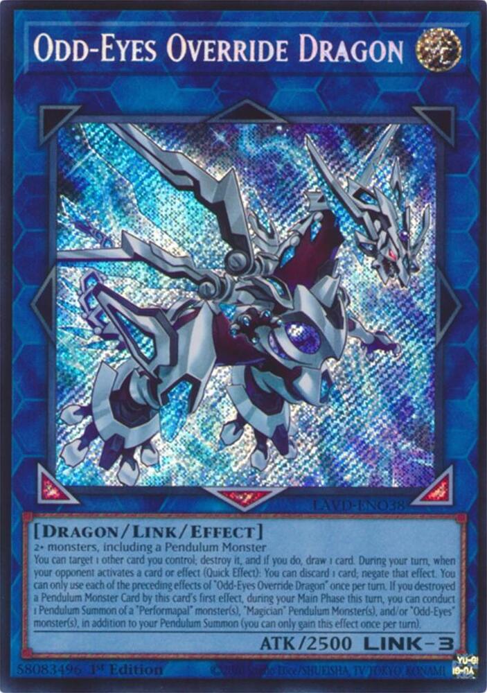 Odd-Eyes Override Dragon (Secret Rare) LAVD-ENO38 card from Legendary Arc-V Decks