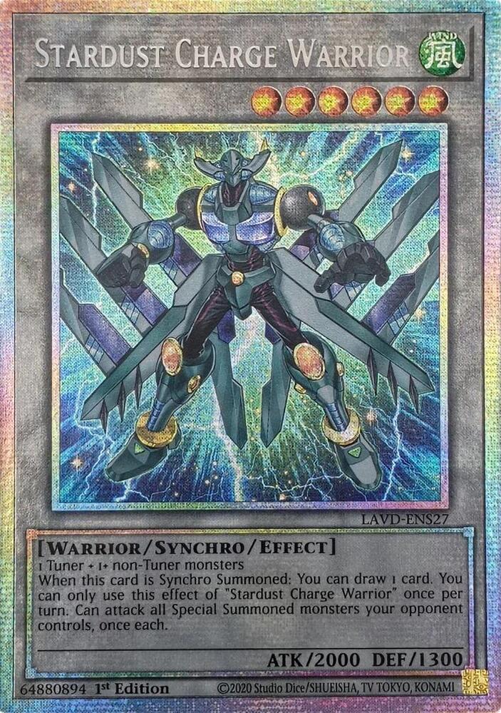 Stardust Charge Warrior (Starlight Rare) LAVD-ENS27 card from Legendary Arc-V Decks