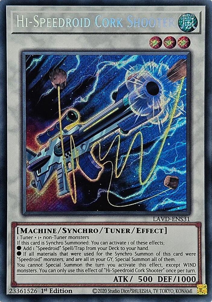 Hi-Speedroid Cork Shooter (Secret Rare) LAVD-ENS31 card from Legendary Arc-V Decks