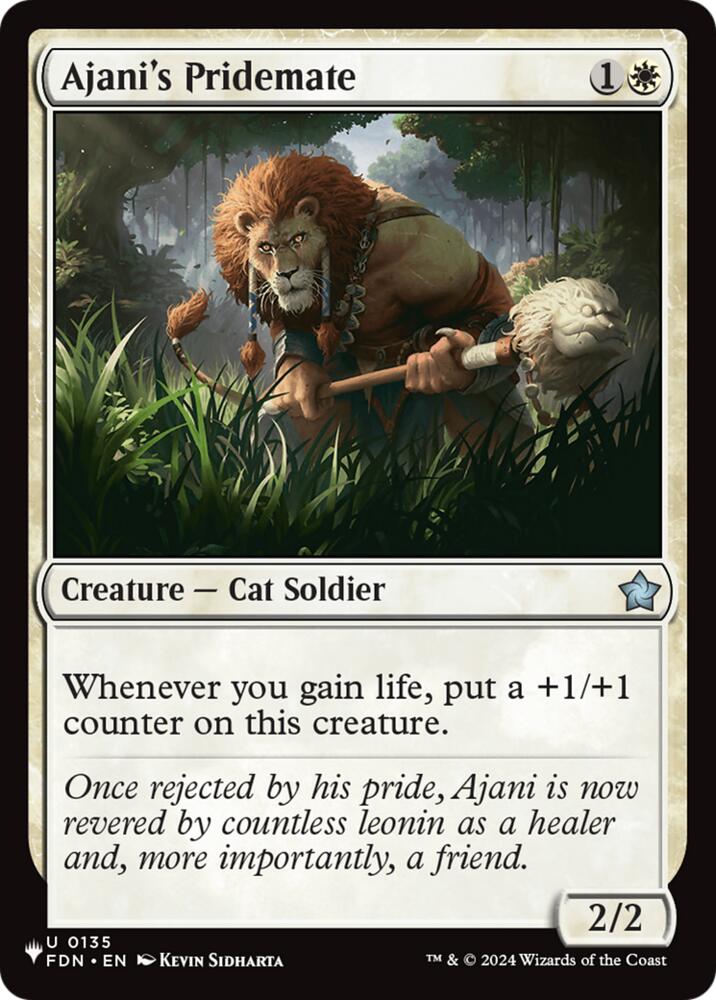 Ajani's Pridemate (FDN) 135 card from The List Reprints