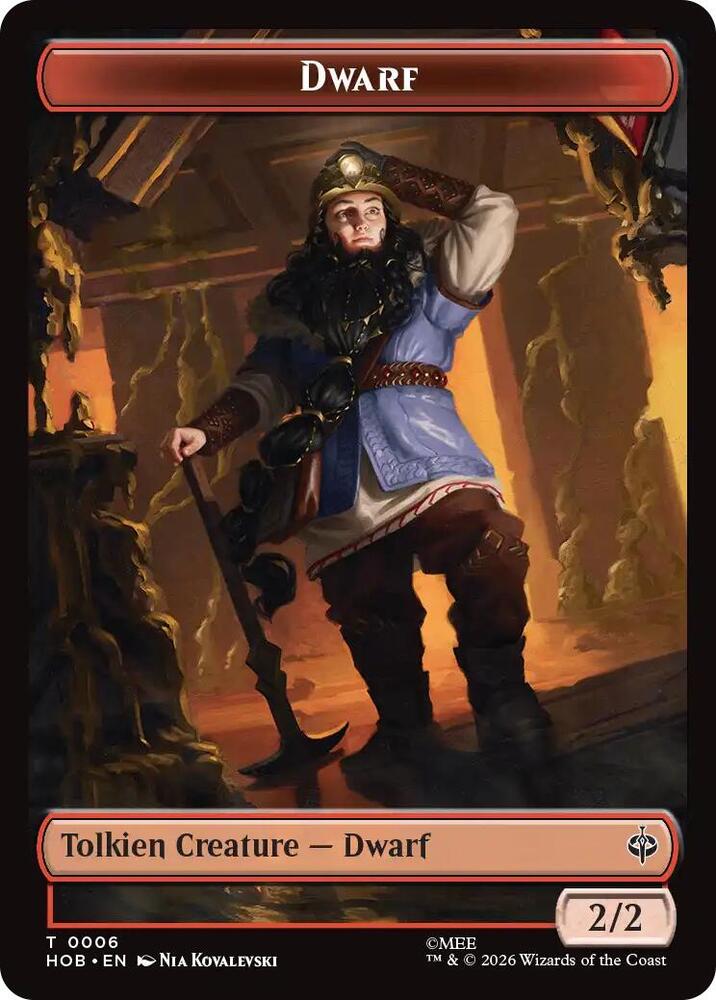 Dwarf // Enduring Story Double-Sided Token 6 // 14 card from The Hobbit