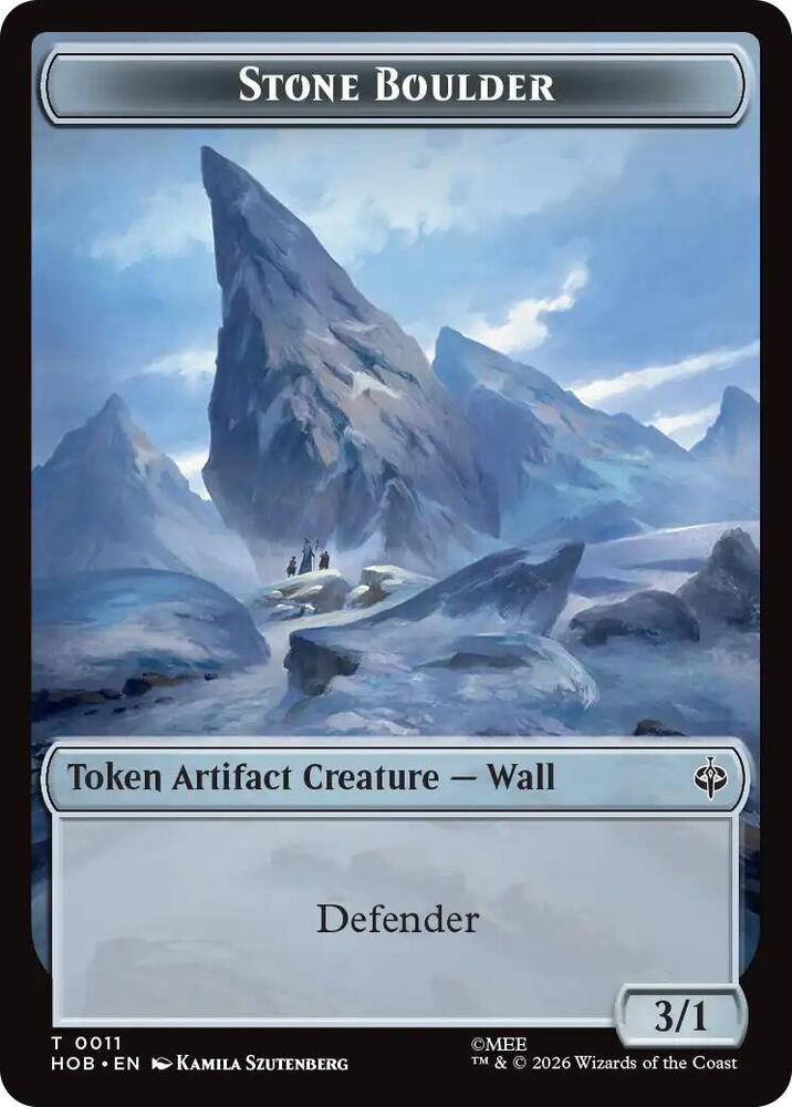 Stone Boulder // Bear Double-Sided Token 11 // 7 card from The Hobbit