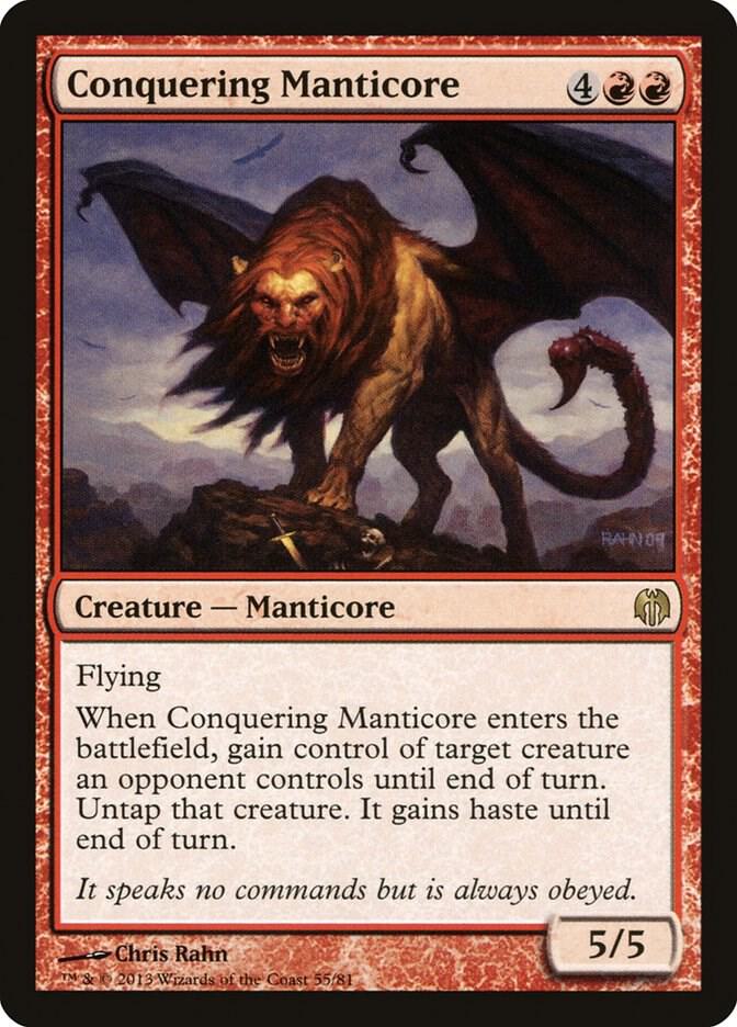 Conquering Manticore 55 card from Duel Decks: Heroes vs. Monsters