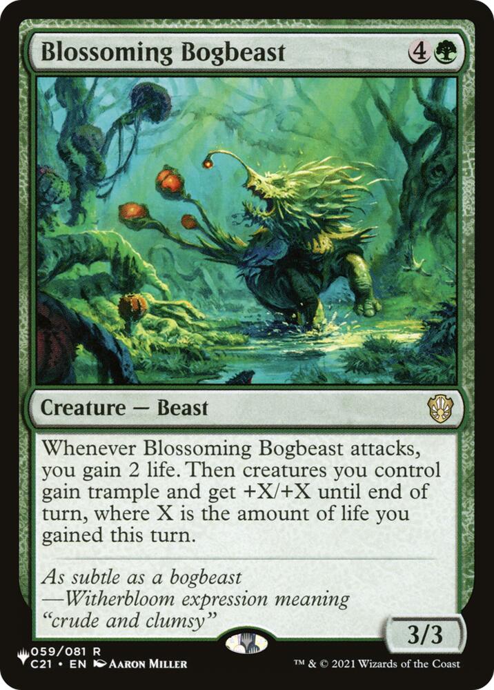 Blossoming Bogbeast 59 card from The List Reprints