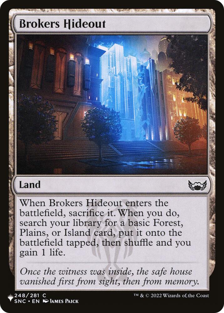 Brokers Hideout 248 card from The List Reprints