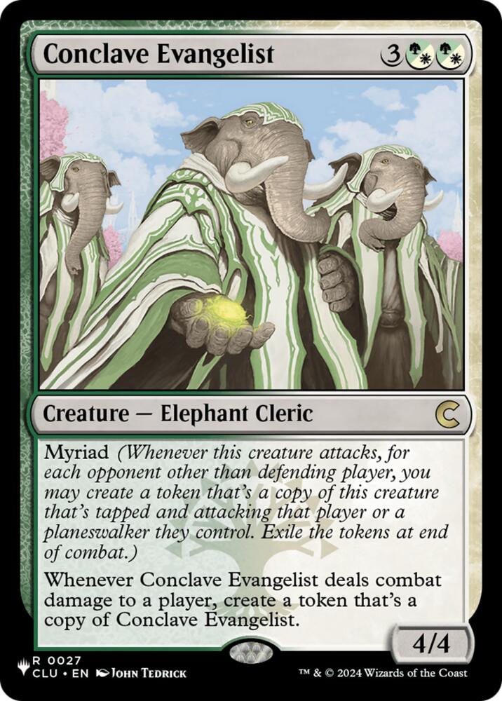 Conclave Evangelist 27 card from The List Reprints