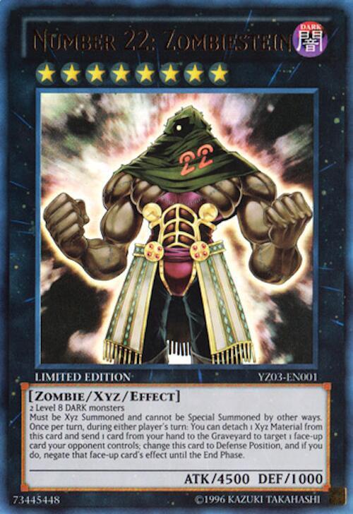 Number 22: Zombiestein YZ03-EN001 card from Yu-Gi-Oh! ZEXAL Manga Promotional Cards