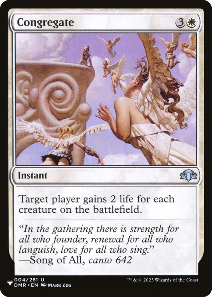 Congregate (DMR) 4 card from The List Reprints