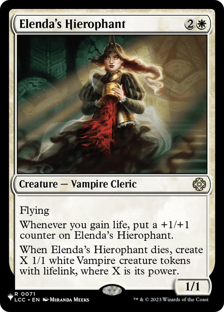 Elenda's Hierophant 71 card from The List Reprints