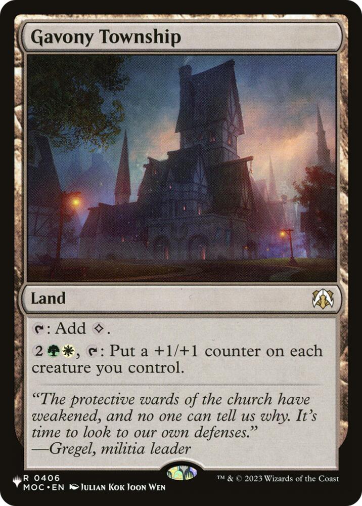 Gavony Township 406 card from The List Reprints