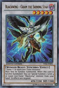 Blackwing - Gram the Shining Star YF04-EN001 card from Yu-Gi-Oh! 5D's Manga Promotional Cards