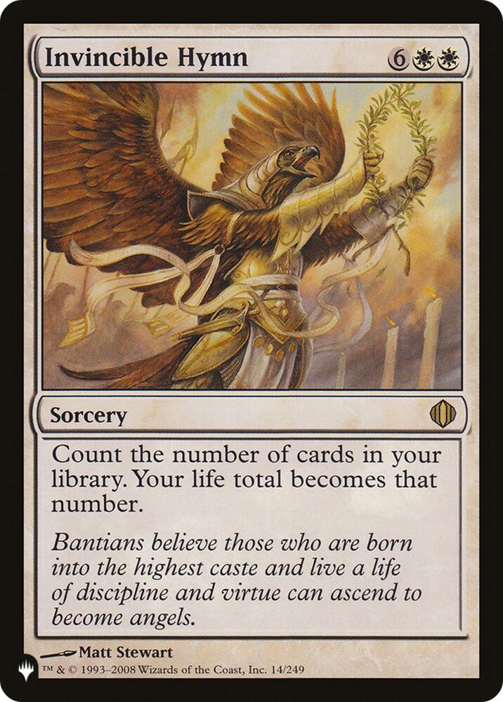 Invincible Hymn 14 card from The List Reprints