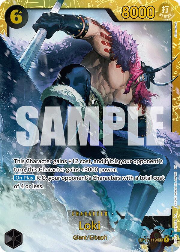 Loki OP17-119 card from The World's Strongest Warriors