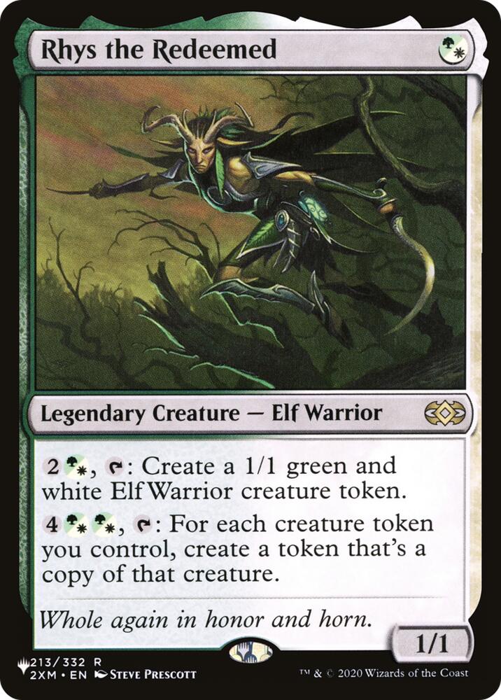 Rhys the Redeemed (2XM) 213 card from The List Reprints