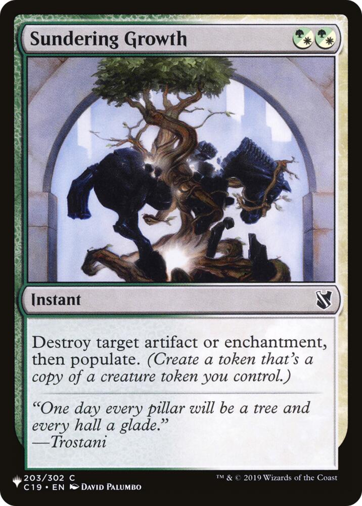 Sundering Growth 203 card from The List Reprints