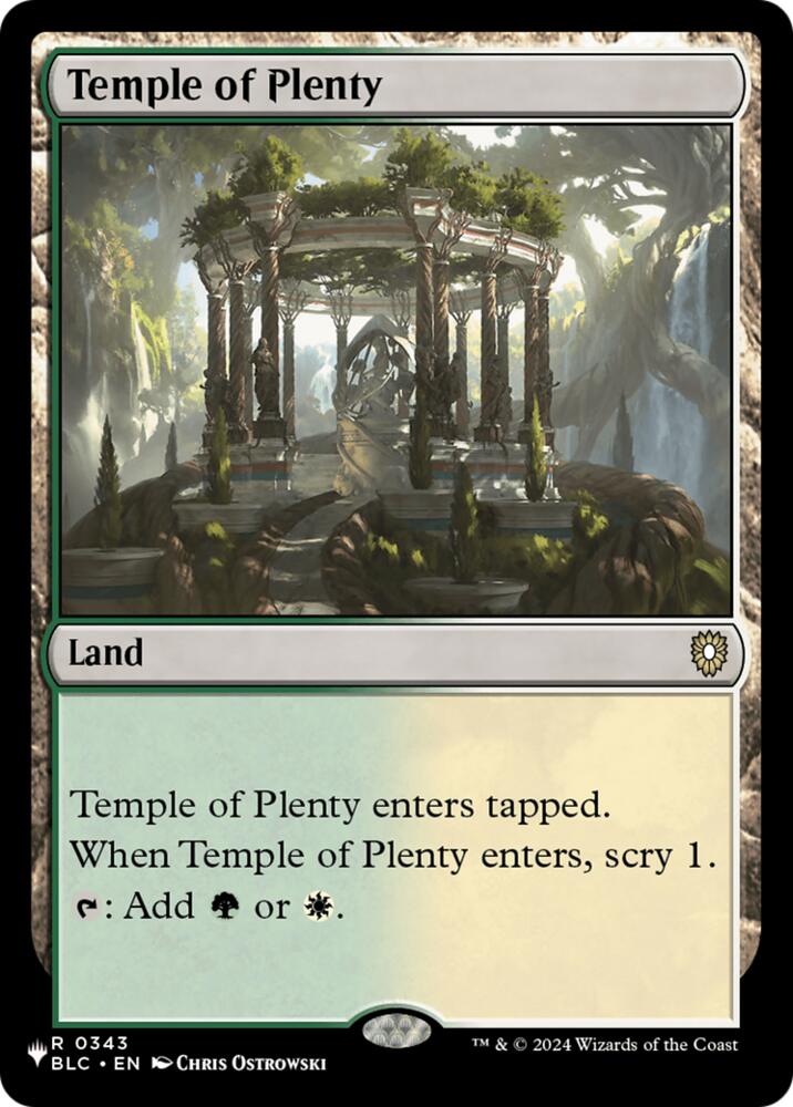Temple of Plenty 343 card from The List Reprints