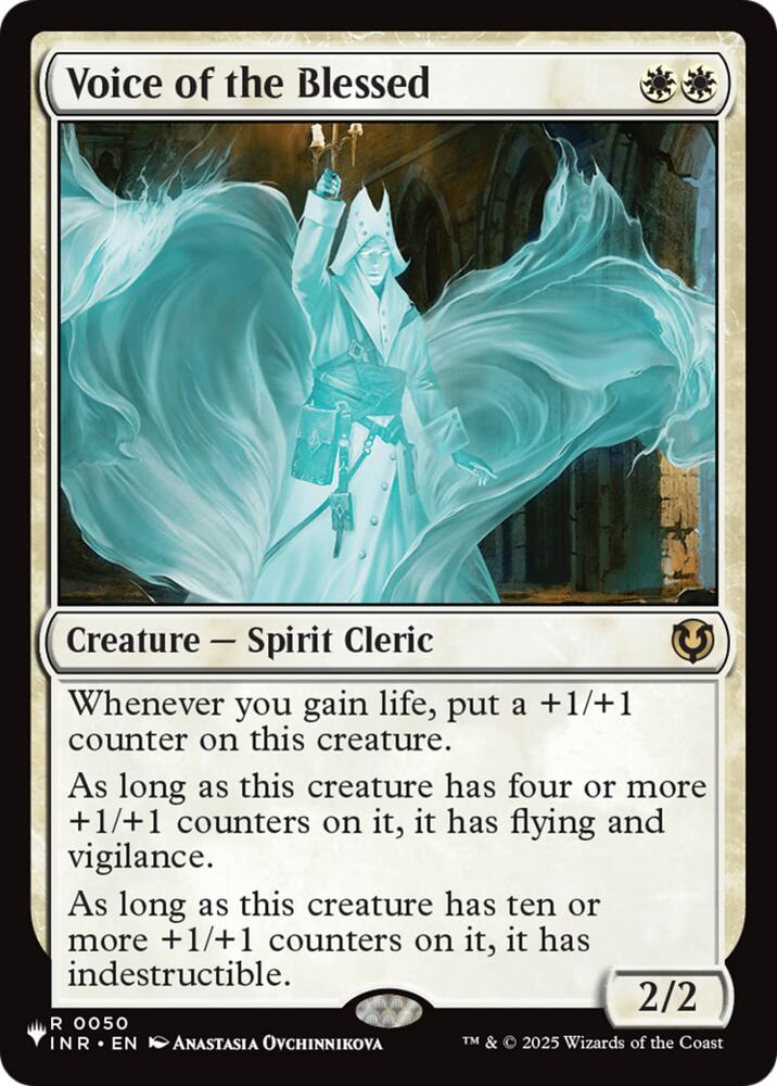 Voice of the Blessed 50 card from The List Reprints