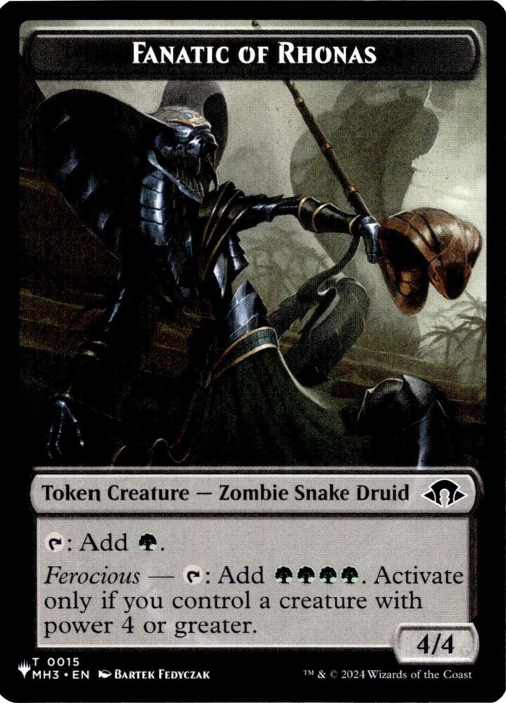 Fanatic of Rhonas // Elemental Double-Sided Token 20 card from The List Reprints