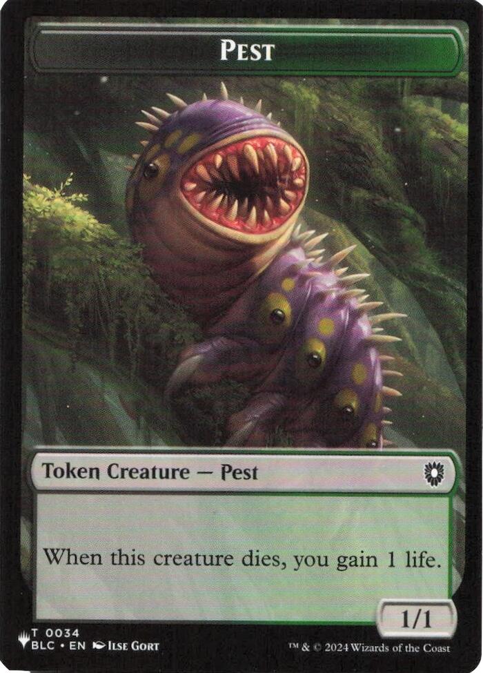 Pest // Angel Double-Sided Token 34 // 3 card from The List Reprints