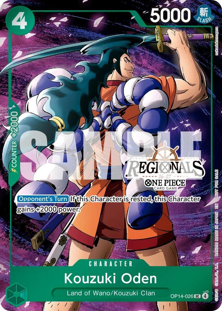 Kouzuki Oden (Regional Participation Pack 2026 Vol.2) OP14-026 card from One Piece Promotion Cards