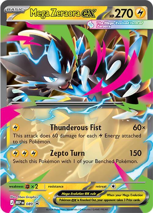 Mega Zeraora ex 089 card from ME: Mega Evolution Promo