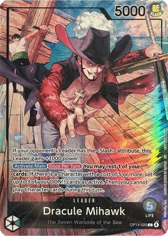 Dracule Mihawk (2026 PSA Magazine Promo) OP14-020 card from One Piece Promotion Cards