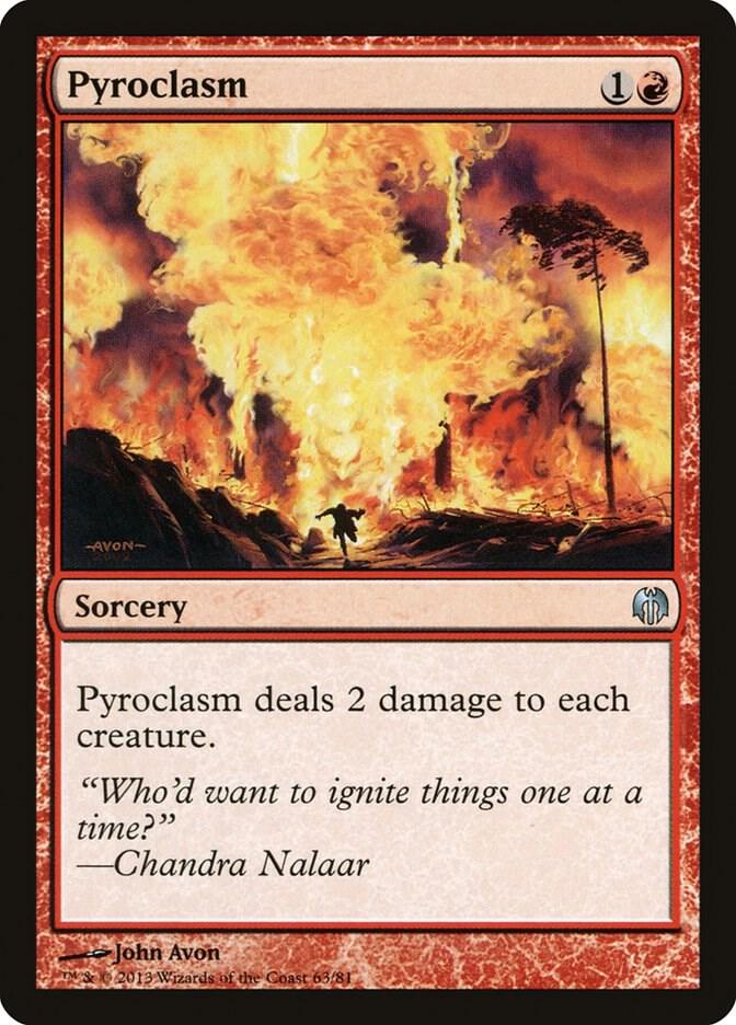 Pyroclasm 63 card from Duel Decks: Heroes vs. Monsters