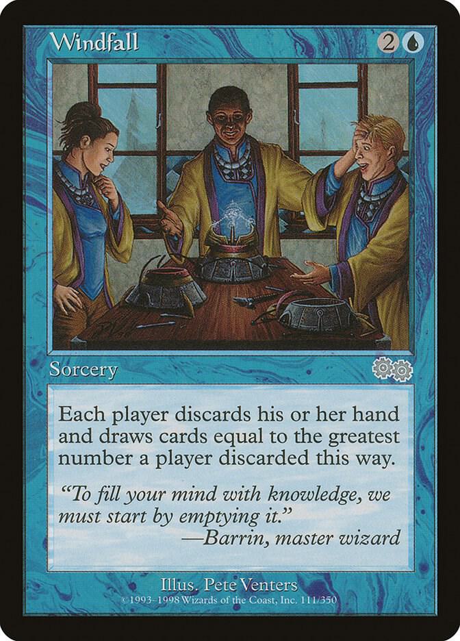 Windfall 111 card from Urza's Saga