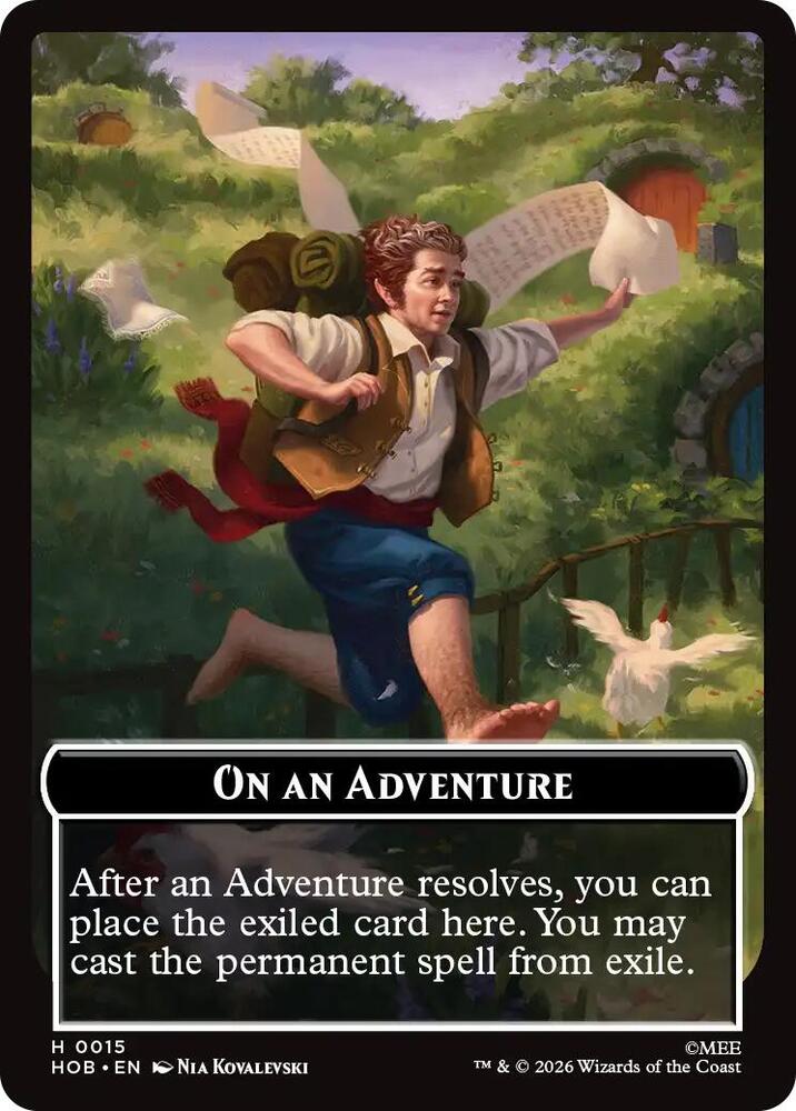 On an Adventure // Enduring Story Double Sided Token 15 // 14 card from The Hobbit