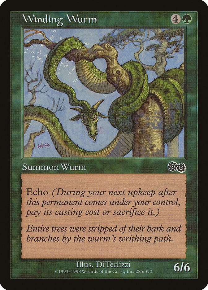 Winding Wurm 285 card from Urza's Saga