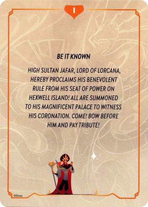 Reign of Jafar Lore Card (1 of 19) card from Reign of Jafar