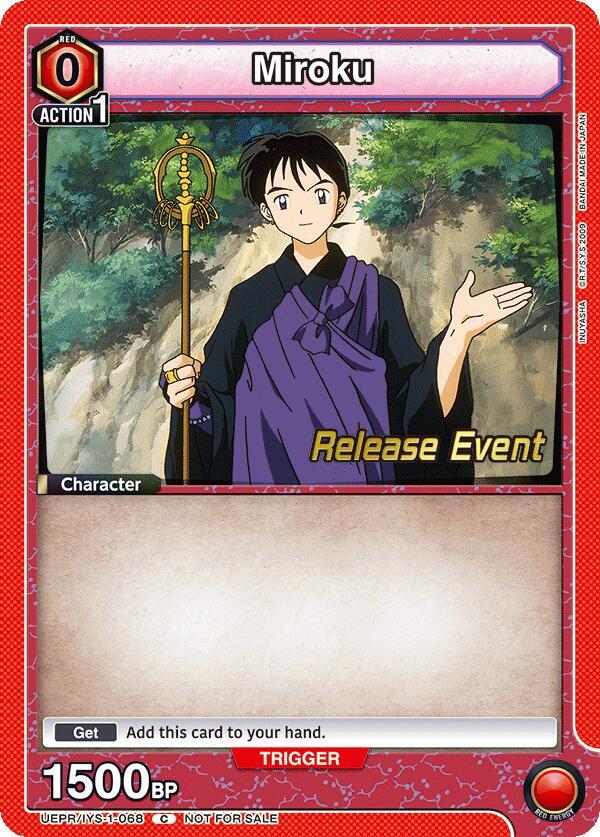 Miroku UEPR/IYS-1-068 card from UE23BT: Inuyasha Release Event Cards