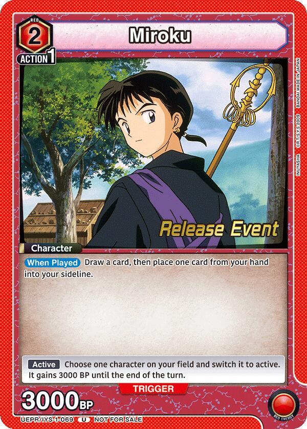 Miroku UEPR/IYS-1-069 card from UE23BT: Inuyasha Release Event Cards