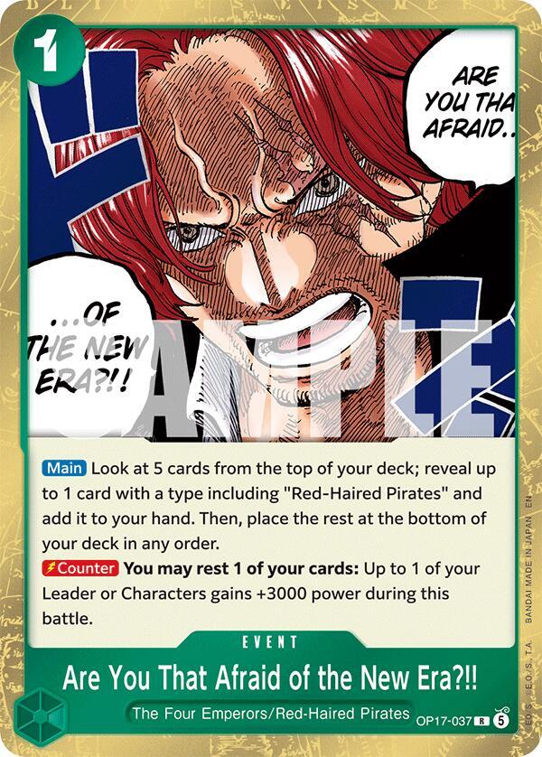 Are You That Afraid of the New Era?! OP17-037 card from The World's Strongest Warriors