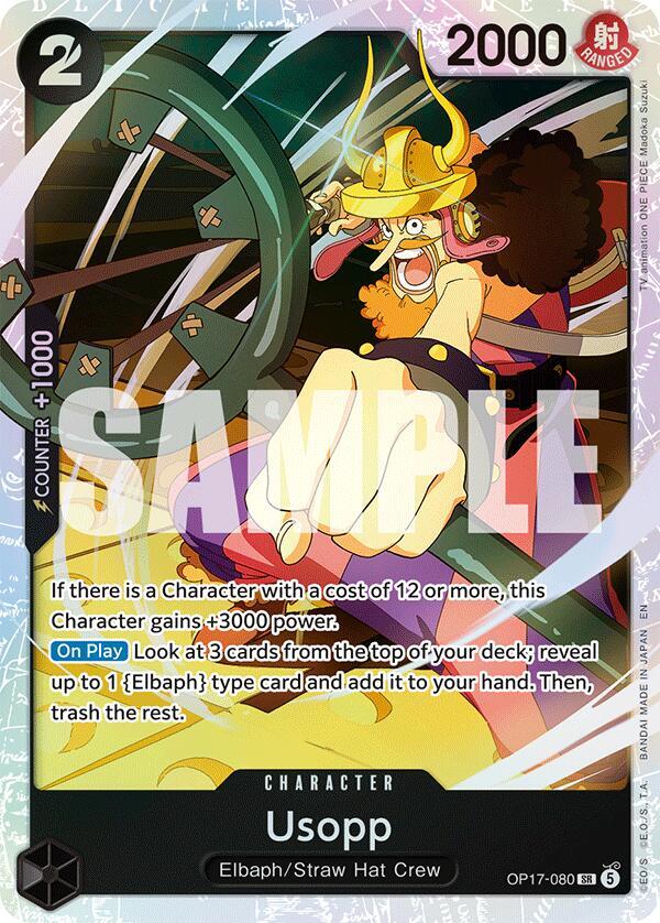 Usopp OP17-080 card from The World's Strongest Warriors