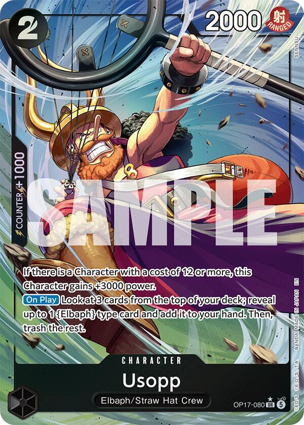 Usopp (Alternate Art) OP17-080 card from The World's Strongest Warriors