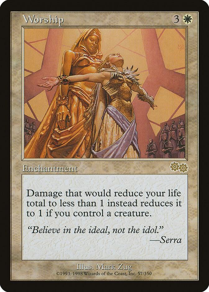 Worship 57 card from Urza's Saga