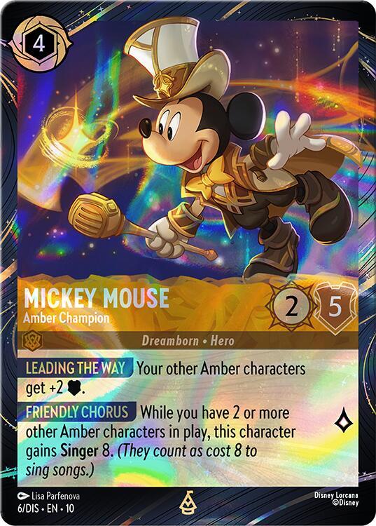 Mickey Mouse - Amber Champion 6 card from Disney Lorcana Promo Cards