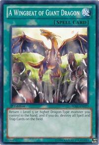 A Wingbeat of Giant Dragon SDBE-EN023 card from Structure Deck: Saga of Blue-Eyes White Dragon