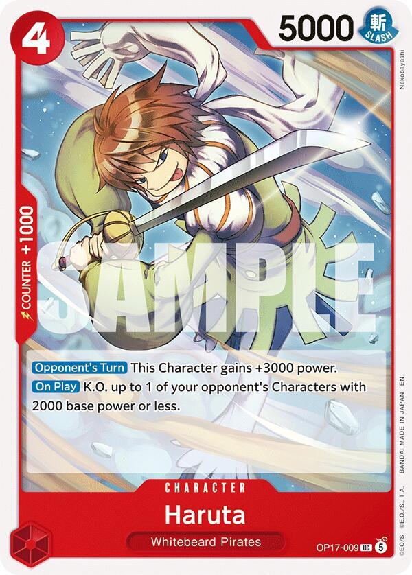 Haruta OP17-009 card from The World's Strongest Warriors