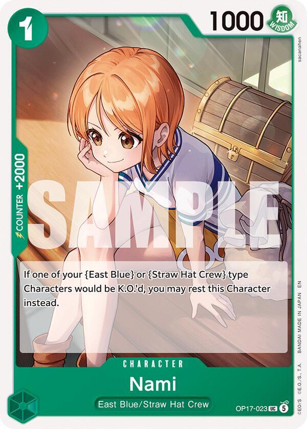 Nami OP17-023 card from The World's Strongest Warriors