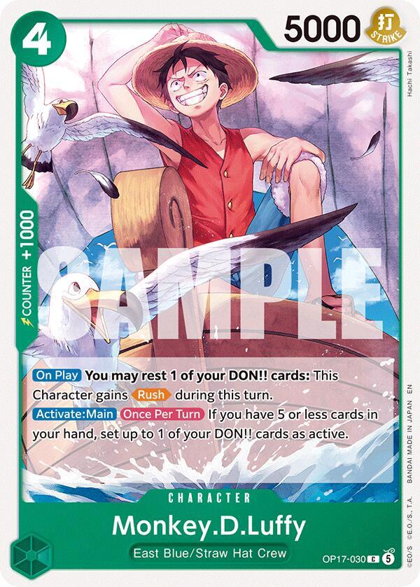 Monkey.D.Luffy OP17-030 card from The World's Strongest Warriors