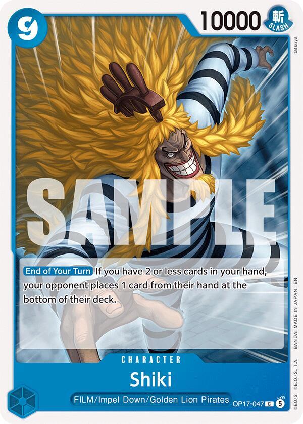 Shiki OP17-047 card from The World's Strongest Warriors