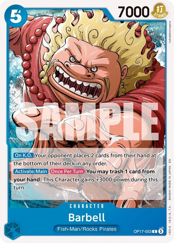 Barbell OP17-053 card from The World's Strongest Warriors